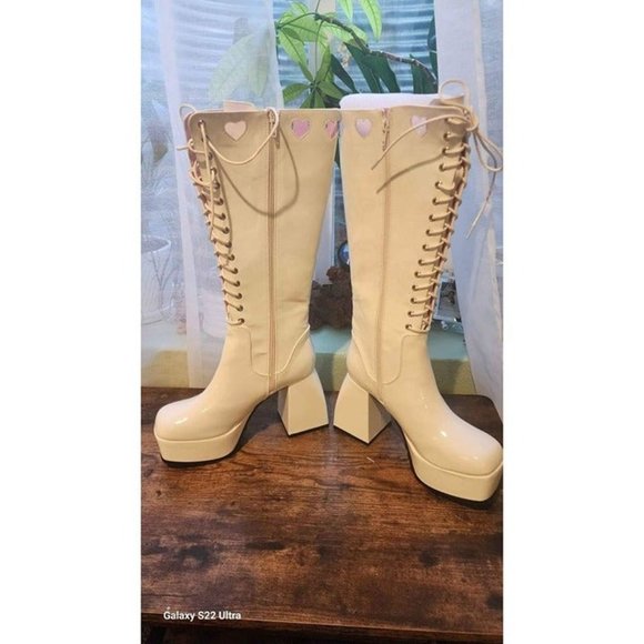 Sugar Thrillz Dolls Kill Walk Over You Platform Boots SIZE 9 - Picture 2 of 3